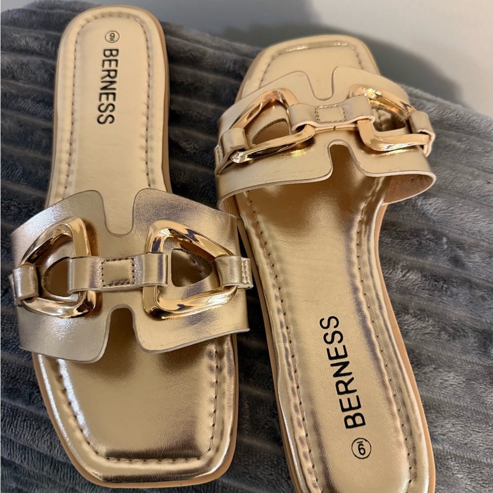 Gold Women's Slide Sandals